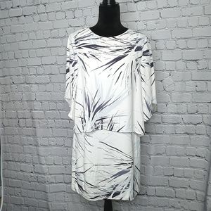 Halston Heritage Silk White Double Layer Dress